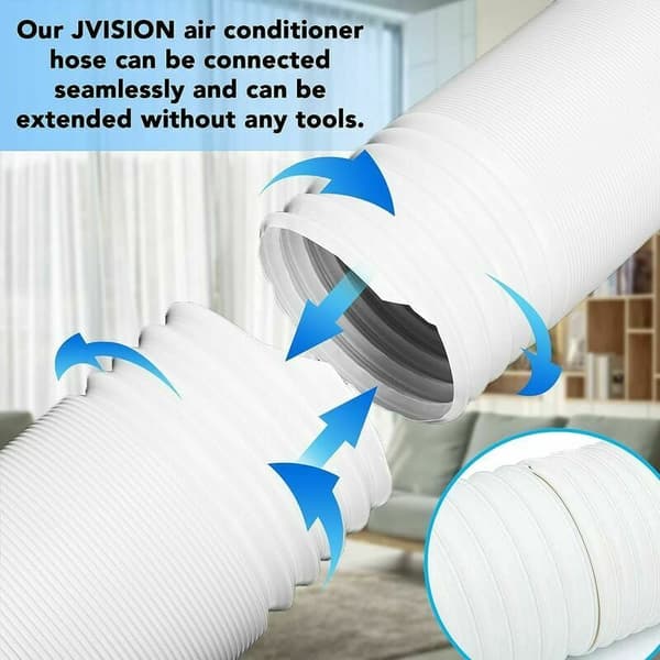 Extendable Hose for Portable AC, Air Conditioning Hose with Counter-Clockwise Thread, Heat-Resistant Polypropylene Construction Flexible for