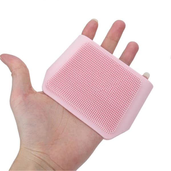 Silikon Eksfolierende Børste Multifunksjon Bade Massasje Kroppsskrubber Klesvask Servise Rengjøringsbørste Rosa