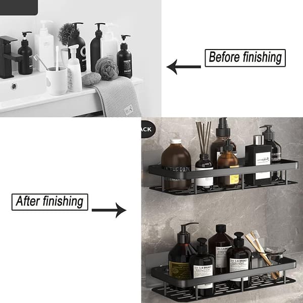 Practical Shower Basket, Stainless Steel for Long Lifespan, Easy Installation with Strong Mount, Waterproof Drainage with Hollow Design Keeps