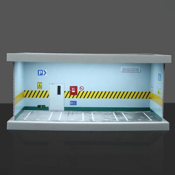 1/64 Skala Modellbil Displayfodral Displaybox Dekoration Fotorekvisita Scenario Style B