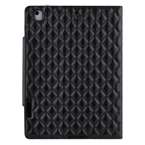Rutigt läderfodral för iPad 10.2 (2021 / 2020 / 2019) Black
