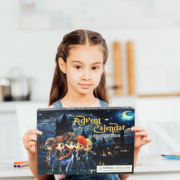 Harry Potter-julekalender med legetøj i en digital blindbox med 24 låger
