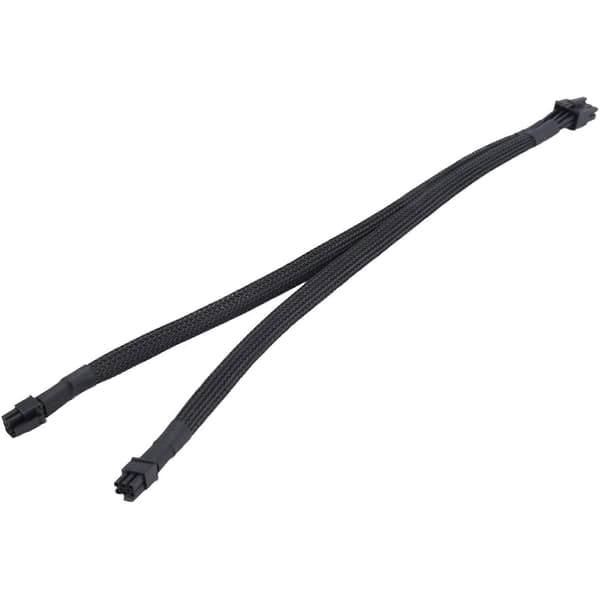 Dobbelt Mini 6-benet til 8-benet PCI Express grafikkort strømadapter ærmet kabel til Mac Pro Tower/Power Mac G5 15 tommer Black