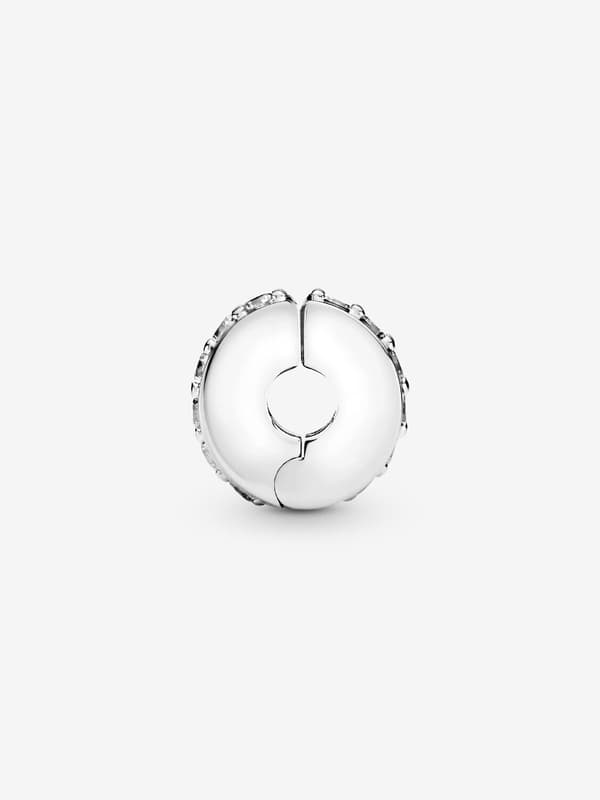 Pandora - Klar glitrende rækkeclips-charm - Sterlingsølv