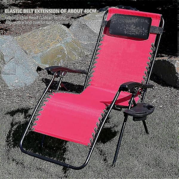 Nackstödskudde för solstol, vilstol, nackkudde, däckstol, nackkudde, uteplats, vilstol, nackkudde, utomhus, strandstol, nackkudde, justerbar 1pc Black