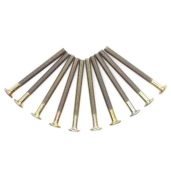 10 st M6 kolstål 70 mm möbelbultar med 6 mm tunnmutteranslutning
