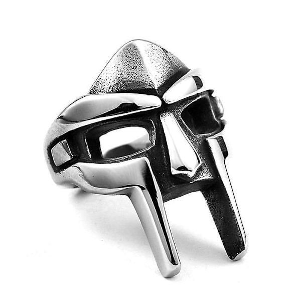 Doom Maske Gladiator Stil Ring Metall Sølv Rustfritt Stål Størrelse 7-14 8