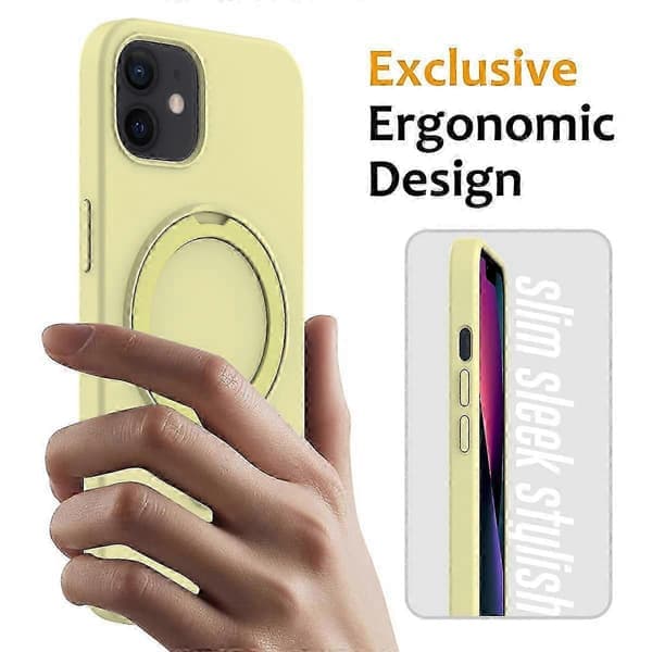Magnetisk etui til iPhone 11 med ringstativ PC+silikone, faldsikkert telefonetui Style K