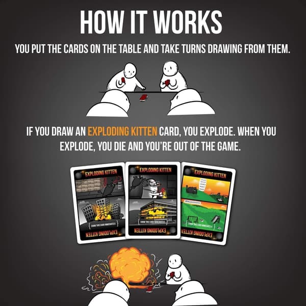 Exploding Kittens NSFW - VUXEN Rysk Roulette Kortspel, Drickspel för Vuxna - Kortspel för Vuxna & Tonåringar - 2-5 Spelare