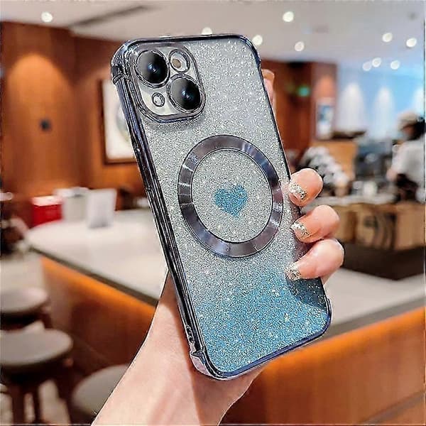 Kompatibel med iPhone 13 Cover Gradient Sparkle TPU Telefoncover Kompatibel med MagSafe 26s Blue