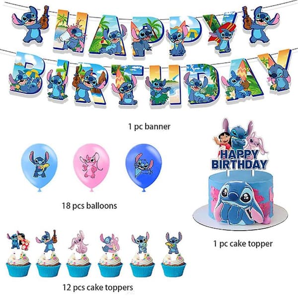 Stitch & Lilo Juhlakoristeet Ilmapallot Kakunkoristeet Bannerit Set