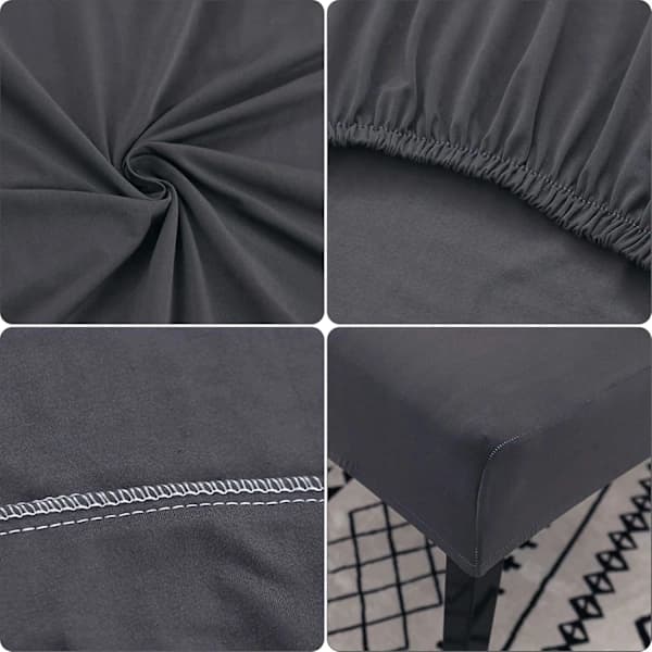 Stoltrekk Sett med 4 Stretch Avtakbare Vaskbare Stolbeskyttere for Hotell Bryllup Kjøkken Grå grey 4pcs