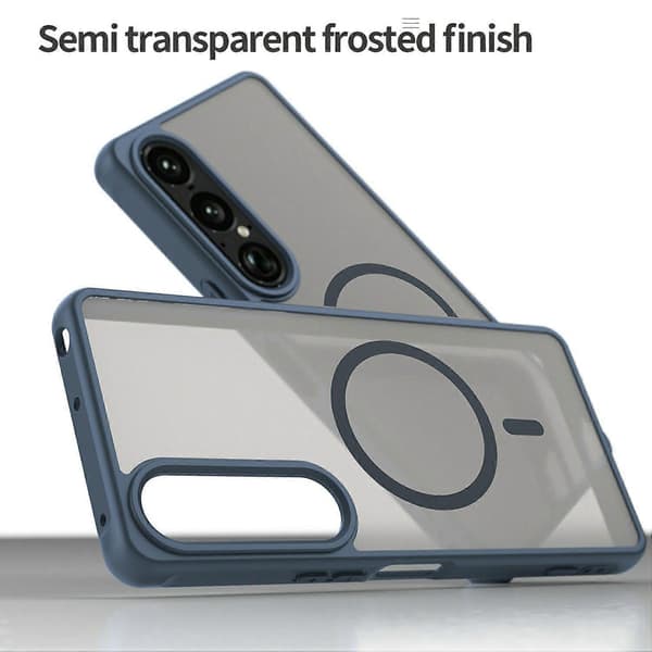 Fodral för Sony Xperia 1 VII kompatibel med MagSafe Anti Drop PC + TPU Mobilskal (Blå)