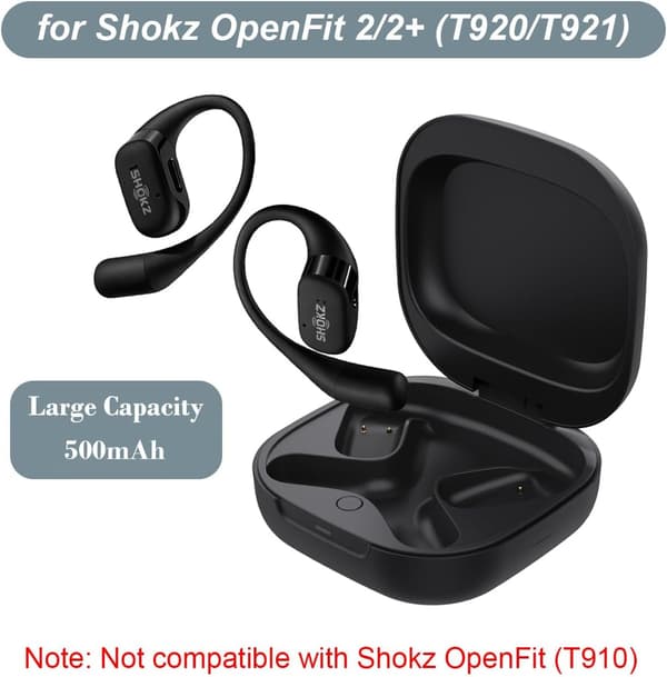 Opladningsetui til SHOKZ OpenFit 2/2+ T920/T921 (kompatibelt)
