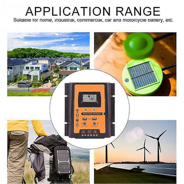 fornnerg 30A 12/24V LCD-skærm Dobbelt USB Lys Solar Opladningscontroller Panel Regulator 26s