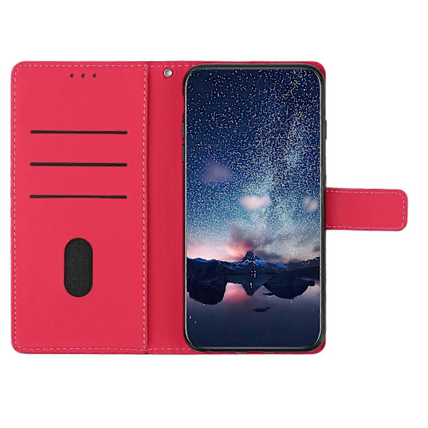 Diamantpräglat läderfodral för Xiaomi Poco X6 Red