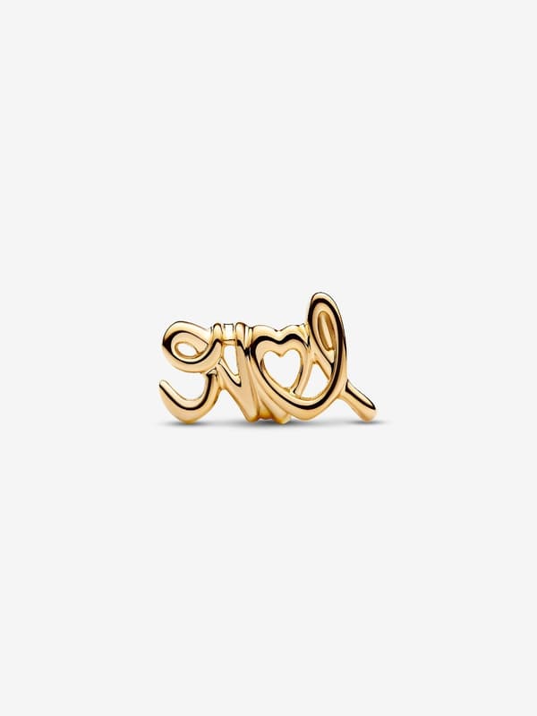 Pandora - Handwritten Love Pendant - 14k Gold Plating