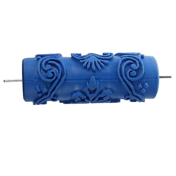 Paint Roller with Decorative Motifs for Machine Flowers / Blue 15 cm