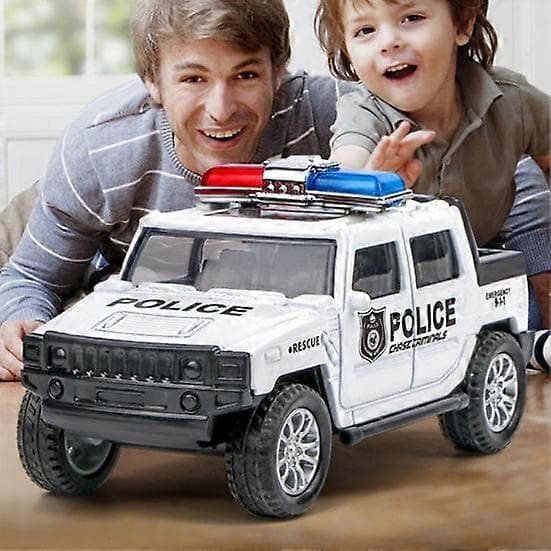 Praktisk och vacker 1/36 Fordons Polisbil Simulering Dra Tillbaka Lastbilsmodell Barnleksak Julklapp