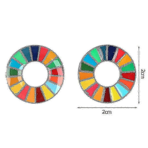 6 stk. emaljerte SDGs-pins - 17 farger Forente Nasjoners bærekraftsmål brosjer Basic 6pcs