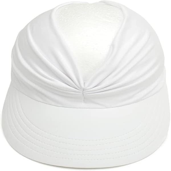 Solhatter for kvinner Bredbremmet visir UV-beskyttelse Sommerstrandhatt for kvinner Sammenleggbare golfhatter white