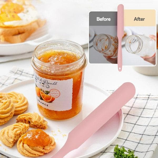 Silikonspatelsett, 4-delt varmebestandig, kompatibelt med baking, blanding, kake, smør