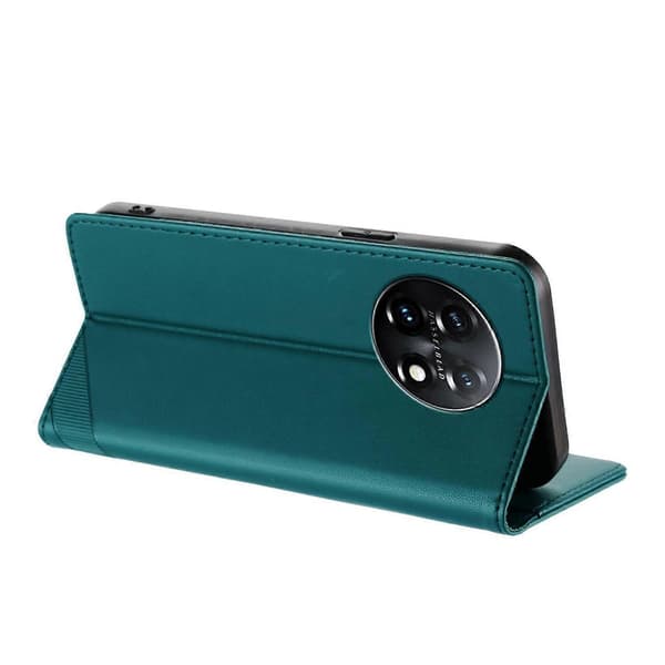 Preget lommebok PU-deksel til OnePlus 11 Dark green For OnePlus 11