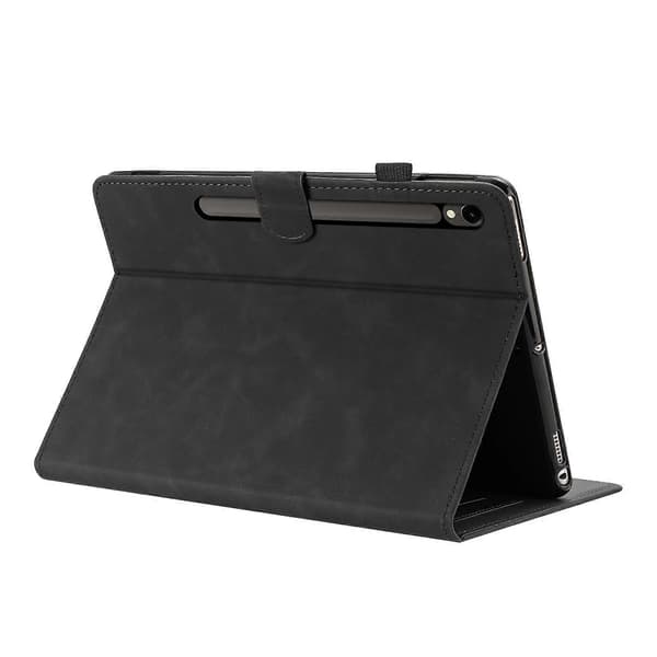 Tablet-etui til Samsung Galaxy Tab S10 Lite S10 FE S9 FE S9 kortholder stativ sommerfugl blomsterprint sort Black Black