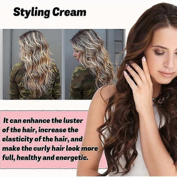 1-5x Hårstylingcreme, 4-i-1 Stylingcreme til Flyvsk Hår, Tilføj Glans Hårudglattende Creme, Ikke-fedtende Flyvsk Hår Tæmmer til Glat Hår 4