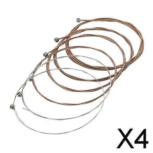 3x6 delar Akustisk Gitarr Ersättningssträngar Set 4 Pcs