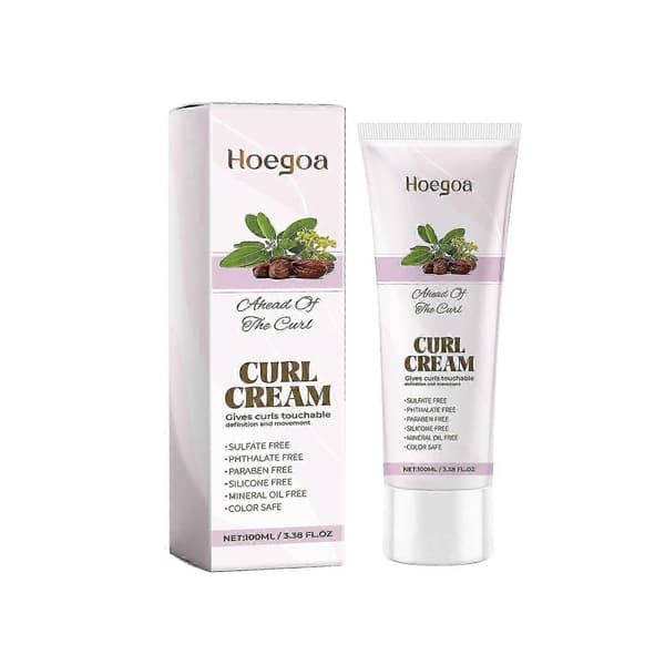 Fuktgivande Jojoba Lockkräm med Glycerin & Olivolja Elastiskt, Glänsande, Värmeskyddat Hårstylingbehandling