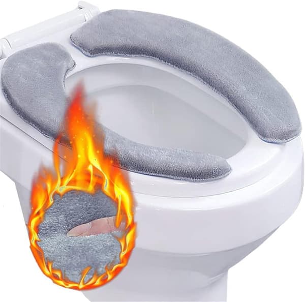 (Harmaa) WC-istuin, pestävä, pehmeä, lämmittävä matto C