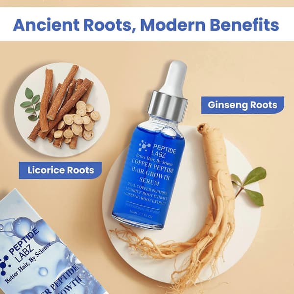 Kobberpeptid Hodebunnserum, Styrkende Hårserum med Ginseng- og Lakrisrotekstrakt 30ml