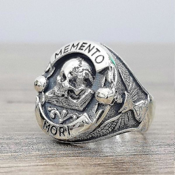 Memento Mori Dödskalle Sterling Silver Ring 14