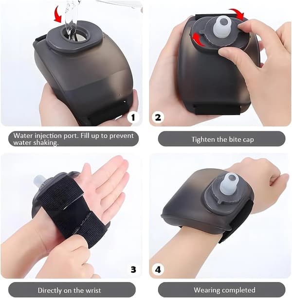 Mini Løbende Håndled Vandflaske Kedelholder Håndledsopbevaringstaske Hydration Pack Blød Flaske Til Maraton Ridning black