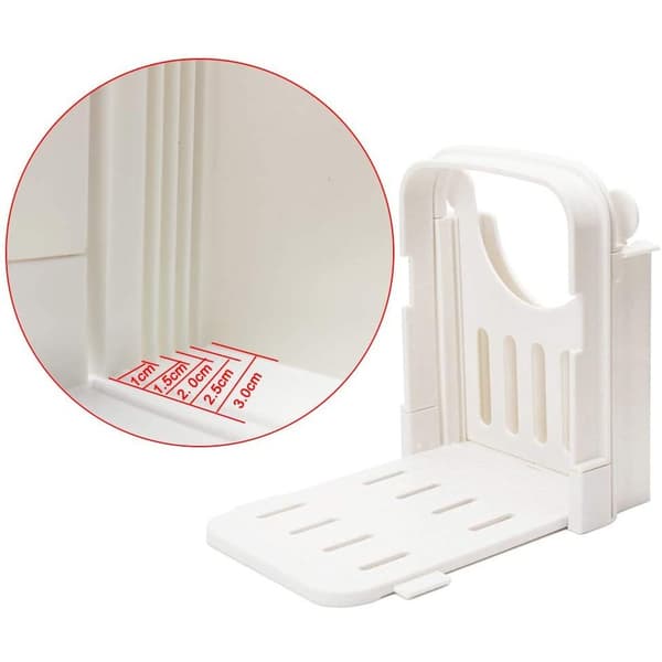 Bread Slicer, Multifunctional Sandwich/Toast Slicer, Foldable and Adjustable Manual Bread Slicer for Quickly and Safely Slicing 4 Slices of Thick Bread