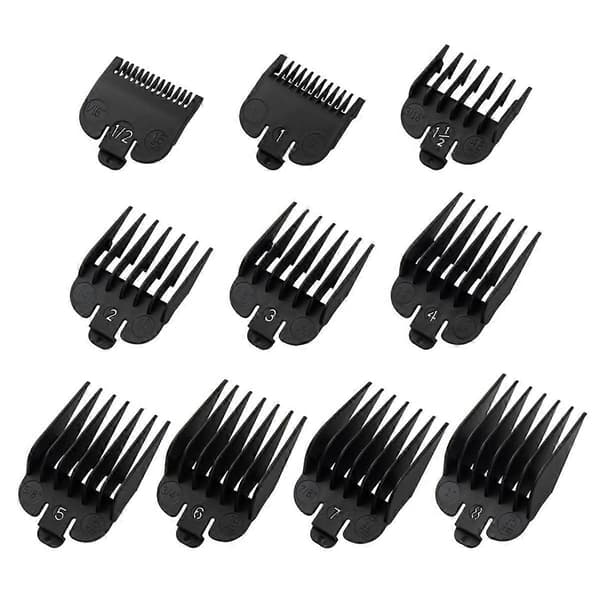 10-pakning Klippebeskyttelsessett for de fleste klippemaskiner og FX870 klippeguider erstatning - 1/16 tommer til 1 tomme
