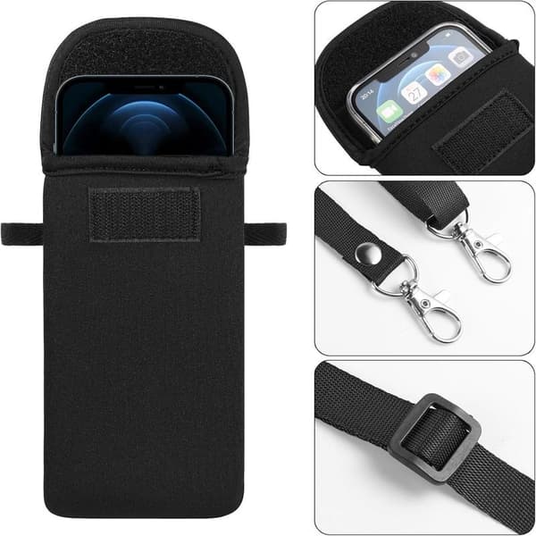 Neopren mobilfodral för iPhone 16 Pro Max/16 Plus, Galaxy S25 Ultra/S24 FE, Pixel 9 Pro/8a, OnePlus 13 (Svart)