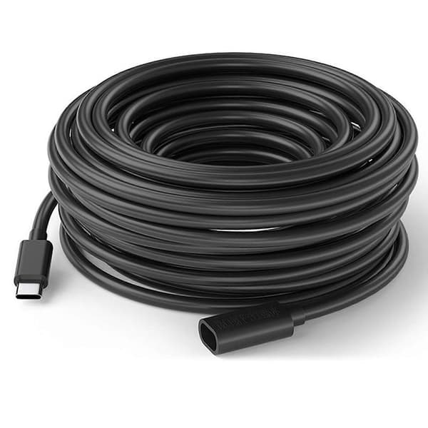 Tålig PVC Typ C Laddningskabel Strömförlängningssladd för Utomhusövervakningsutrustning Slitstark Vit Black