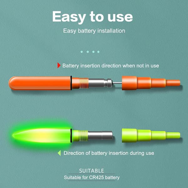 5 pcs LED Night Fishing Float Tail Light Fishing Rod Tip Light Re Red Round 5pcs