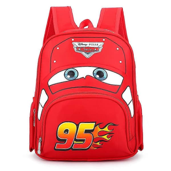 Lightning McQueen Bilar Tryck Barn Pojkar Tecknad Ryggsäck Skolväska Röd Red