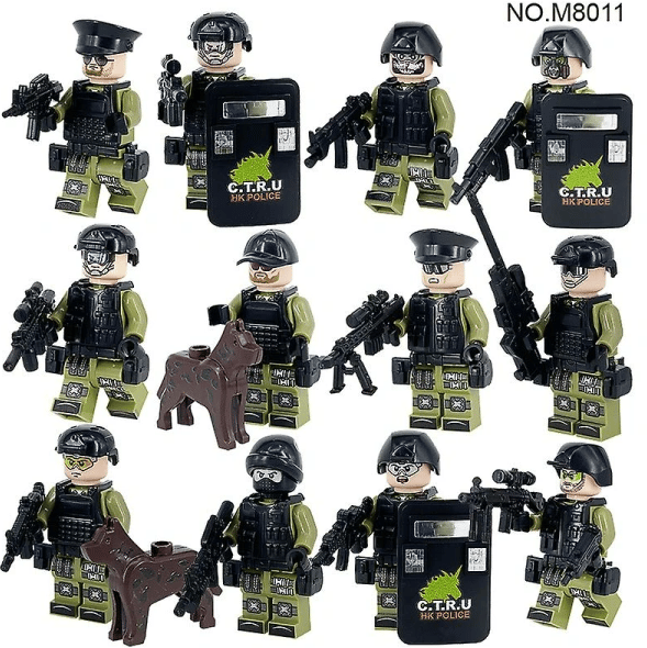 Militær byggesæt med 12 minifigurer