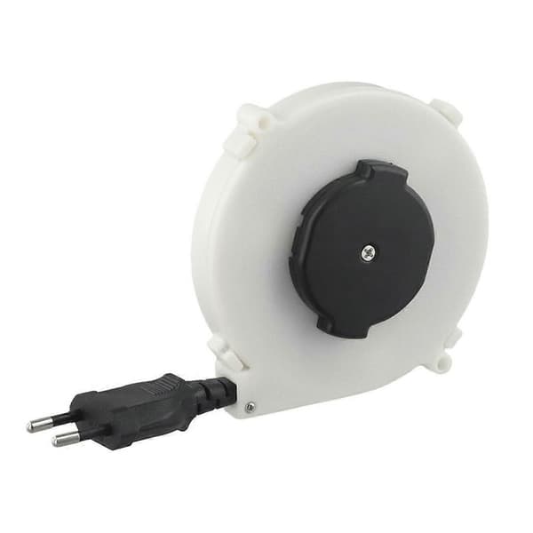 Automatisk inntrekkbar strømkabelrull 102x18,5 mm EU-plugg