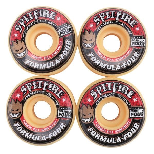 Spitfire Wheels Street Brushing Wheel Dance Board Wheel Spitfire 52mm 101Duro Skateboardhjul, 52mm 101Duro Sort+Rød