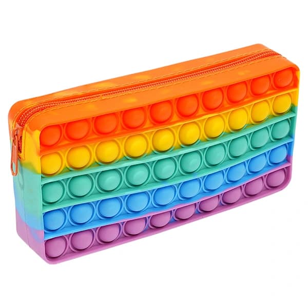 Bubble Pencil Case — Portable Pencil Box & Silicone Sensory Pop-It Stress Relief Toy