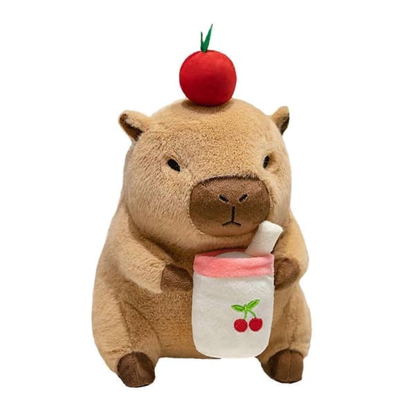 Kapibara Pehmolelu, Kapibara Pehmopupu, Söpö Kapibara Pehmoeläin 40cm Cherry