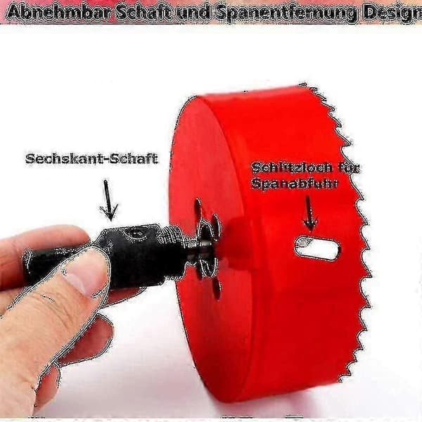 180 mm hullsag, HSS M42 bimetall HSS, hullsag med sekskantet skaft og bor 26s