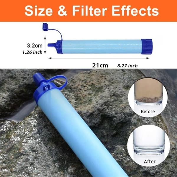 2/3/4-pak bærbar vandfilter – vandrenser til camping, vandreture, rejser og beredskab 4-Pack