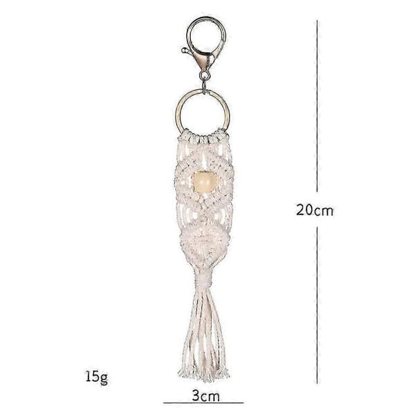 Boho-inspirerede håndlavede mini macrame nøgleringe taske kvaster perfekte til bilnøgleholdere telefonetuier punge og festgaver