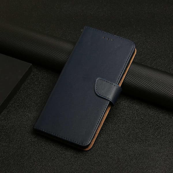 HT02 Ægte læder telefoncover til Samsung Galaxy M15 5G Blue
